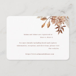 Rustic Floral Wedding Enclosure Card – Earthy Eleg Tilläggskort