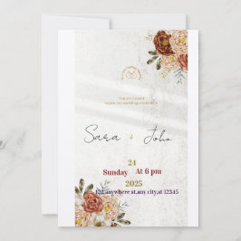 Rustic Floral Wedding Invitation | Elegant Boho St Inbjudningar
