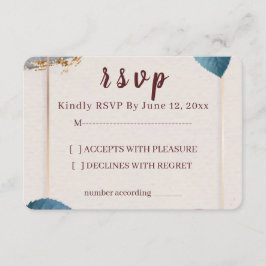Rustic Floral Wedding RSVP Card OSA Kort