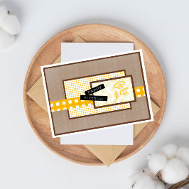 Rustic Floral Yellow Birthday Kort