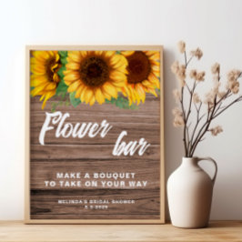 Rustic Flower Pub Solros bröllop poster