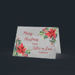 Rustic Flower Sister i Law God jul Kort<br><div class="desc">God jul för syster på jaktkortet i mönster och vattenblommor och löv.</div>