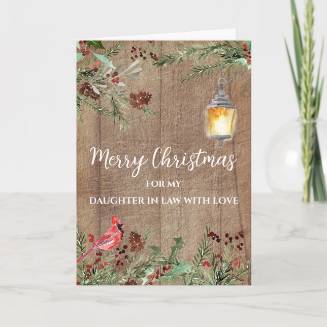 Rustic Flowers Dotter i Law God jul Kort (Framsida)