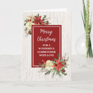 Rustic Flowers Godmor God jul Kort