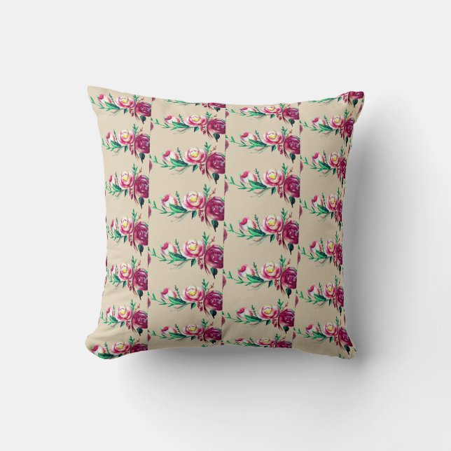 Rustic Flowers Throw Cushion Kudde (Framsida)