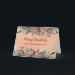 Rustic Foliage Brother God jul Kort<br><div class="desc">God jul för broderkort med en rustisk vintage papper mönster och vattenfärgsskog.</div>