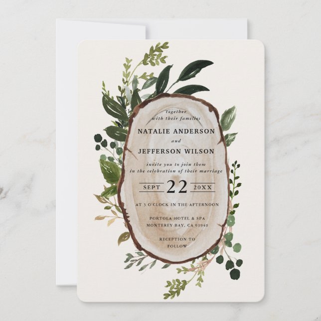 Rustic Foliage Farmhouse Wedding-inbjudan Spara Datumet (Framsida)