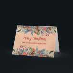 Rustic Foliage Grandson God jul Kort<br><div class="desc">God jul för barnmorskkort med en rustisk vintage papper mönster och vattenfärgsskogskarv.</div>