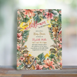 Rustic Foliage Little Wildblomme Flicka Shower Inbjudningar