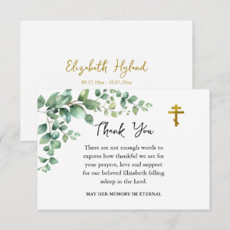 Rustic Foliage Orthodox Christian Funeral Tack Kort