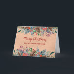 Rustic Foliage Sister God jul Kort<br><div class="desc">God jul för systerkort med en rustisk vintage papper mönster och vattenfärgsskog.</div>