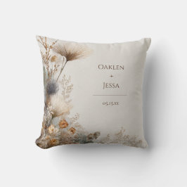 Rustic Folk Art Blommigt Bröllop Kudde