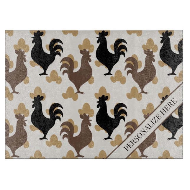 Rustic Folk Art Rooster Pattern, Farmhouse Kitchen (Framsidan)