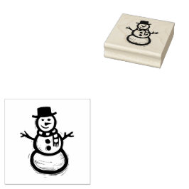 Rustic Folk Art Snögubbe-julvinter Stämpel