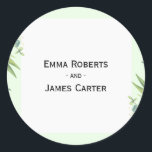 Rustic Folk Greenery Round Sticker Runt Klistermärke<br><div class="desc">Celebrate your rustic folk wedding with this charming greenery round sticker. Featuring folk-inspired design elements and a natural theme,  it's perfect for sealing envelopes,  favors,  or adding personalized flair to your event. A beautiful fit for any greenery wedding celebration.</div>