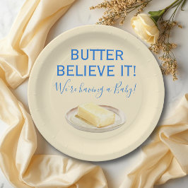 Rustic Food Butter Yellow Blue Boy Baby Shower