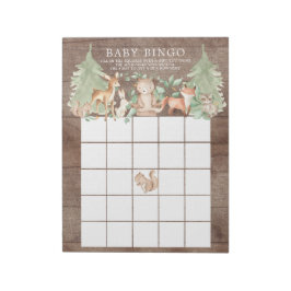 Rustic Forest Animals Baby Shower Bingo Game Anteckningsblock