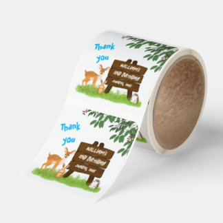 Rustic Forest Animals Deer Rabbit Hedgehog Fyrkantigt Klistermärke