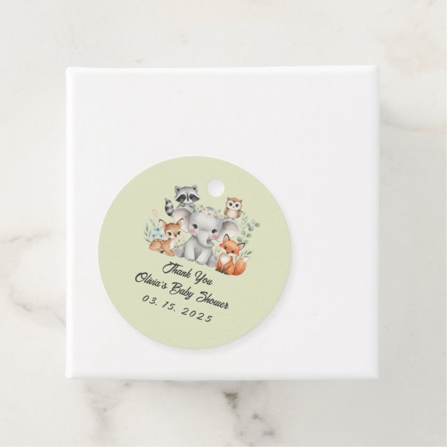 Rustic Forest Animals Greenery Tack Gåvor Etiketter (På plats)