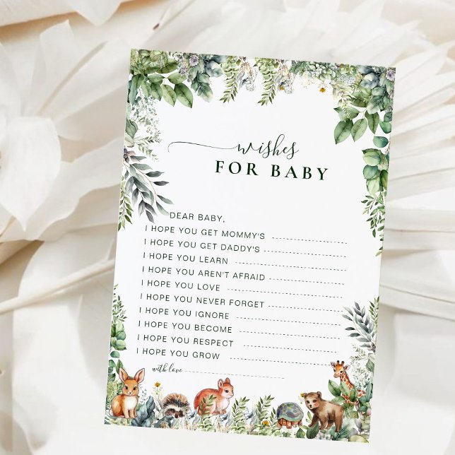 Rustic Forest Baby Shower Önskemål för Baby Card (Skapare uppladdad)