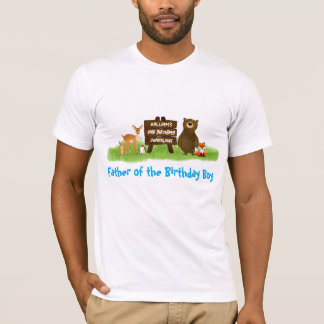 Rustic Forest Birthday Party Animals Father T Shirt