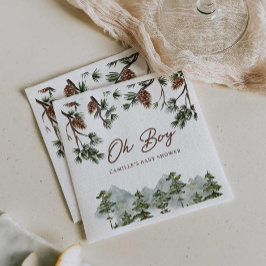 Rustic Forest Boy Baby Shower Pappersservett