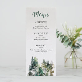Rustic Forest Bröllop Menu