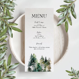 Rustic Forest Bröllop Menu
