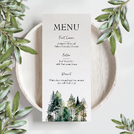 Rustic Forest Bröllop Menu