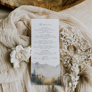Rustic Forest Bröllop Menu Meny