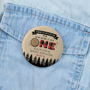 Rustic Forest Buffalo Plade Vild en babystötare Knapp
