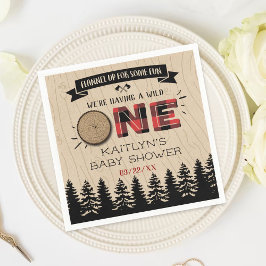 Rustic Forest Buffalo Plade Vild en babystötare Pappersservett