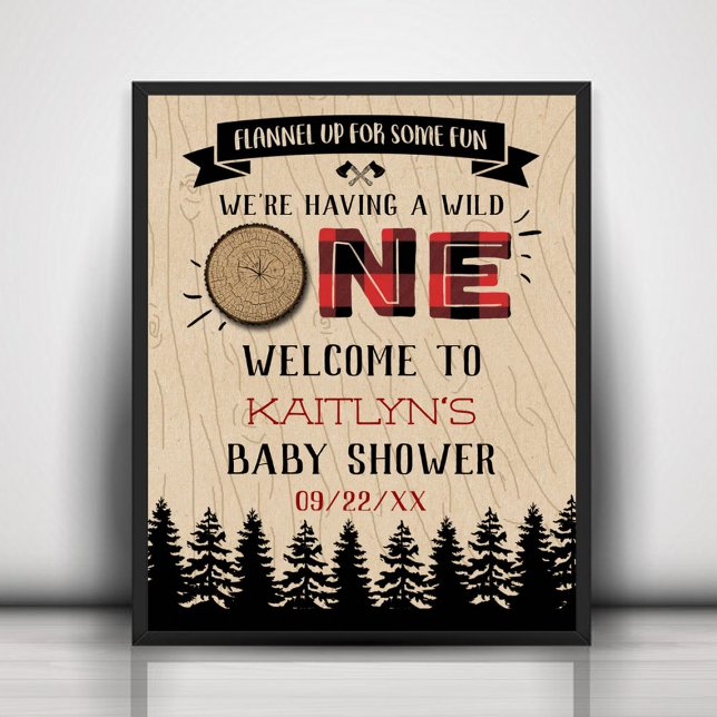 Rustic Forest Buffalo Plade Vild en babystötare Poster (Skapare uppladdad)