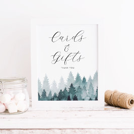 Rustic Forest Crads and Gifts Sign Poster