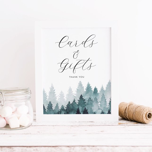 Rustic Forest Crads and Gifts Sign Poster (Skapare uppladdad)