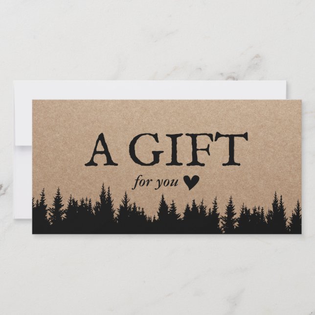 Rustic Forest Elegant Kraft Gift-certifikat (Framsida)