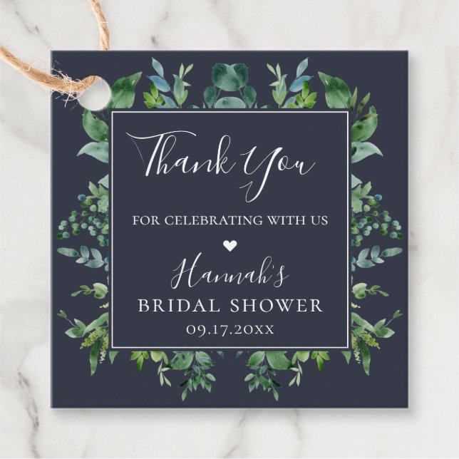 Rustic Forest Foliage Ram Tack Gåvor Etiketter (Framsida)