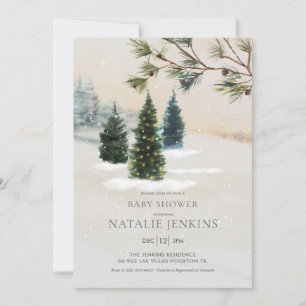 Rustic Forest Gender Neutral Baby Shower Inbjudningar