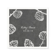 Rustic Forest Gräs Cones Chalkboard Bröllop