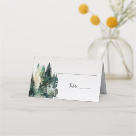 Rustic Forest Gräs Träd-monteringskort Placeringskort