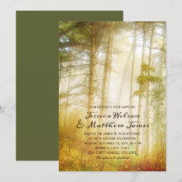 Rustic Forest Gräs Träd Romantic Landsbyggsbröllop Inbjudningar