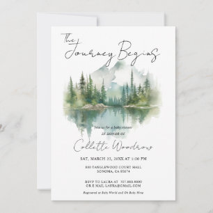 Rustic Forest Journey Begins Watercolor Inbjudningar