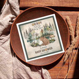 Rustic Forest Oh Boy Barly Wait Baby Shower Pappersservett