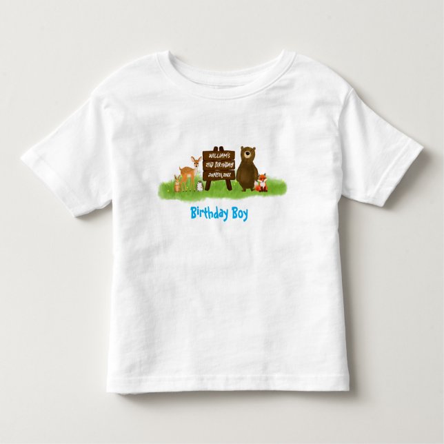 Rustic Forest Party Animals Guest of Honor T Shirt (Framsida)