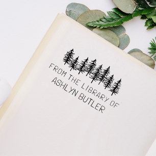 Rustic Forest Personal Bibliotek Bok Frimärke Självfärgande Stämpel