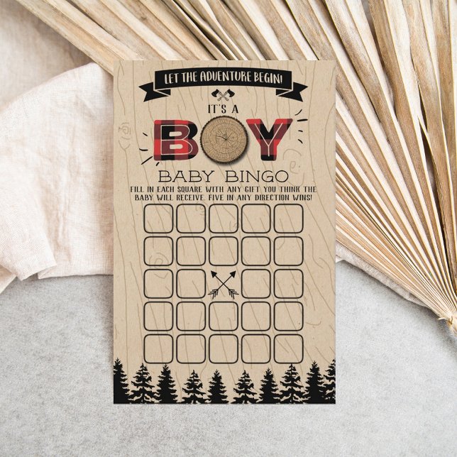 Rustic Forest Play Lumberjack Boys Baby Bingo (Skapare uppladdad)