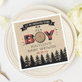 Rustic Forest Play Lumberjack Boys Baby Shower Pappersservett