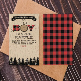 Rustic Forest Play Lumberjack Boys Baby Shower Tilläggskort