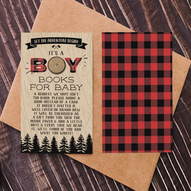 Rustic Forest Play Lumberjack Boys Baby Shower Tilläggskort (Skapare uppladdad)