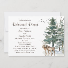 Rustic Forest Rehearsal Middag Inbjudningar